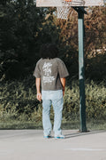 Gray Oversized drop shoulder  tees