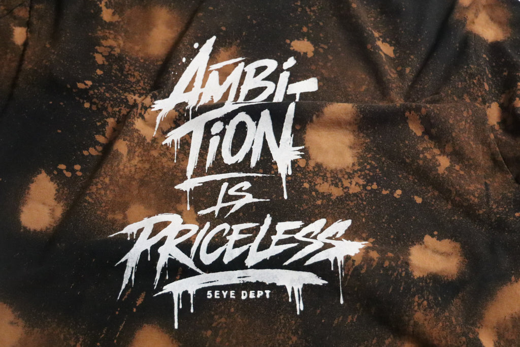 Distressed oversized Ambition Is Priceless tees