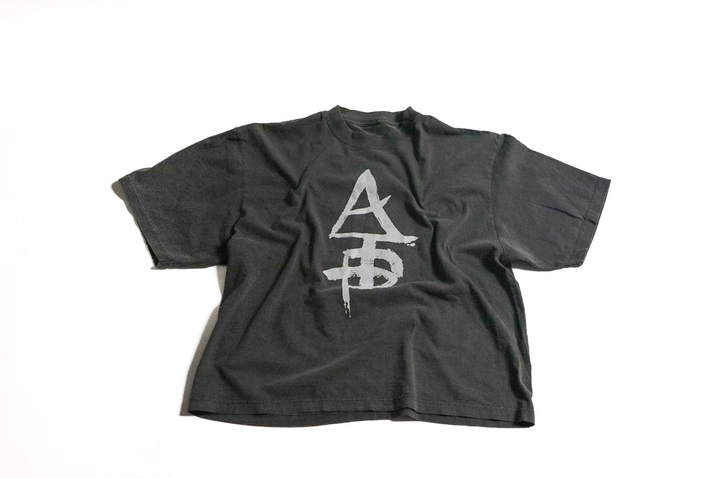 Gray Oversized Ambition is priceless drop shoulder  tees